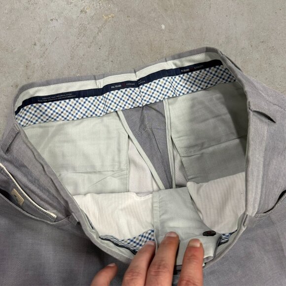 Pal Zileri Chinos 100% Cotton Mens Pants Grey 34x31 - Picture 5 of 13